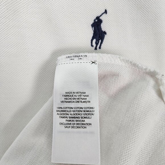 Polo Ralph Lauren Golf Polo Shirt Custom Fit Pony White Short Sleeve Mens Size S - Picture 9 of 10